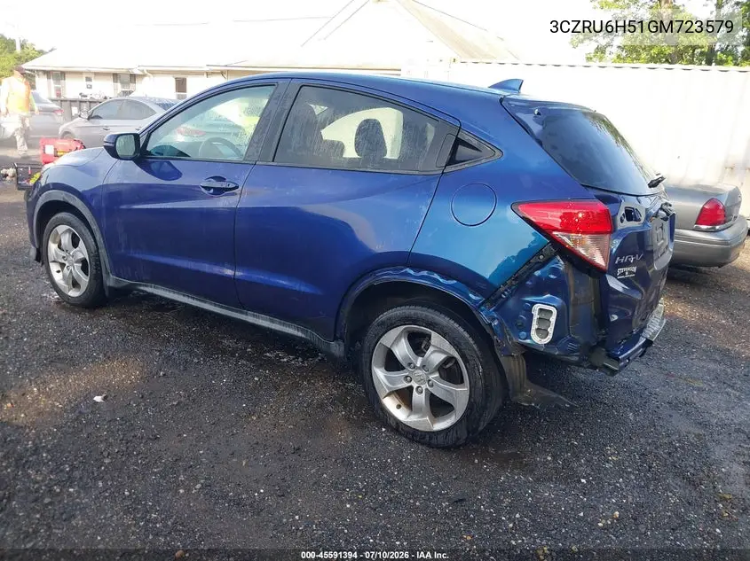 2016 Honda Hr-V Ex VIN: 3CZRU6H51GM723579 Lot: 45591394