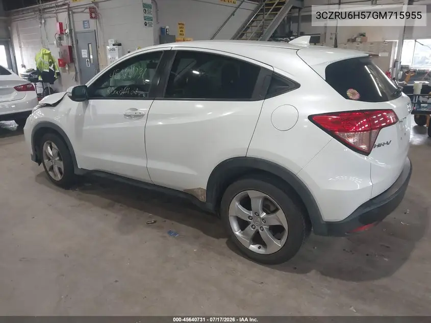 2016 Honda Hr-V Ex VIN: 3CZRU6H57GM715955 Lot: 45640731
