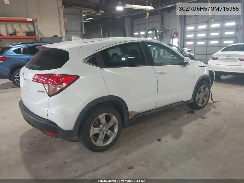 2016 Honda Hr-V Ex VIN: 3CZRU6H57GM715955 Lot: 45640731