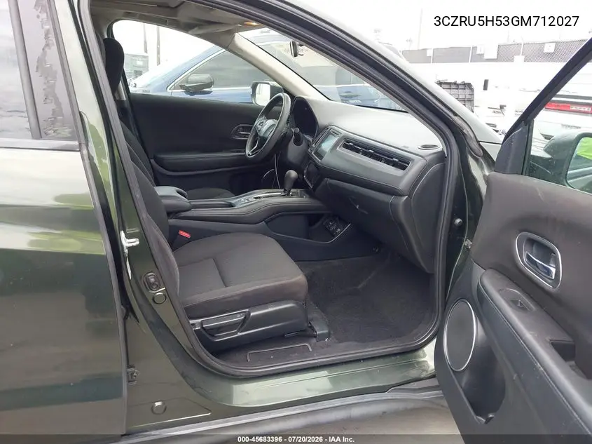 2016 Honda Hr-V Ex VIN: 3CZRU5H53GM712027 Lot: 45683396