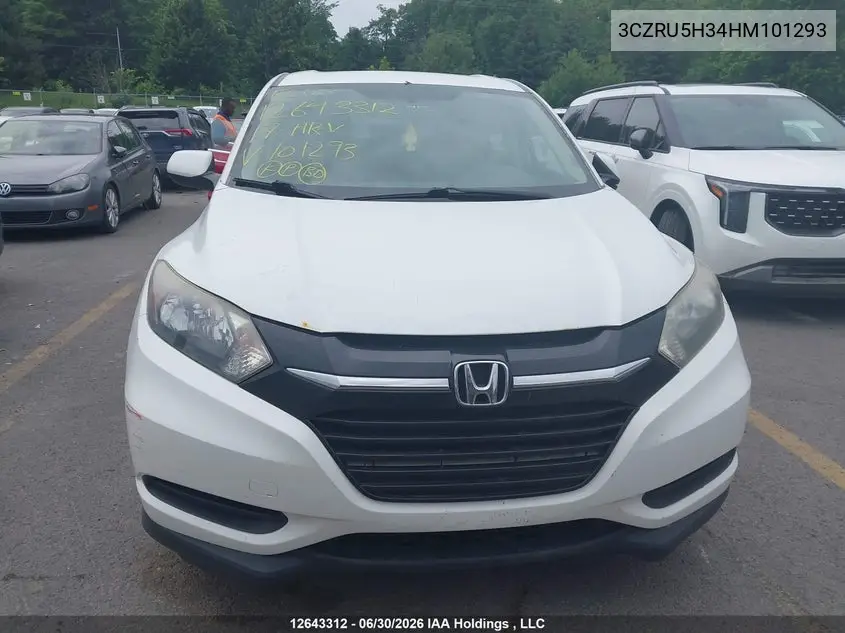 2017 Honda Hr-V VIN: 3CZRU5H34HM101293 Lot: 12643312