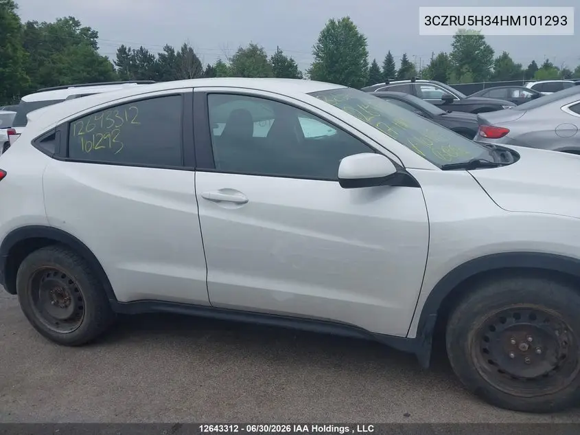2017 Honda Hr-V VIN: 3CZRU5H34HM101293 Lot: 12643312