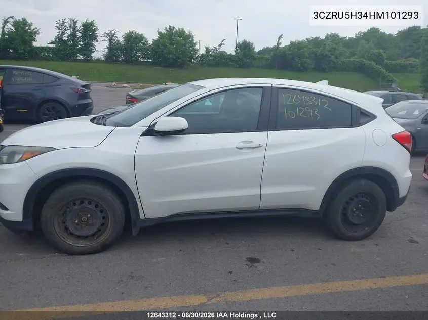 2017 Honda Hr-V VIN: 3CZRU5H34HM101293 Lot: 12643312