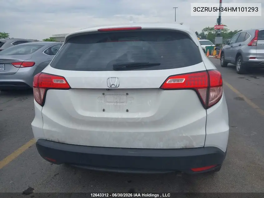 2017 Honda Hr-V VIN: 3CZRU5H34HM101293 Lot: 12643312