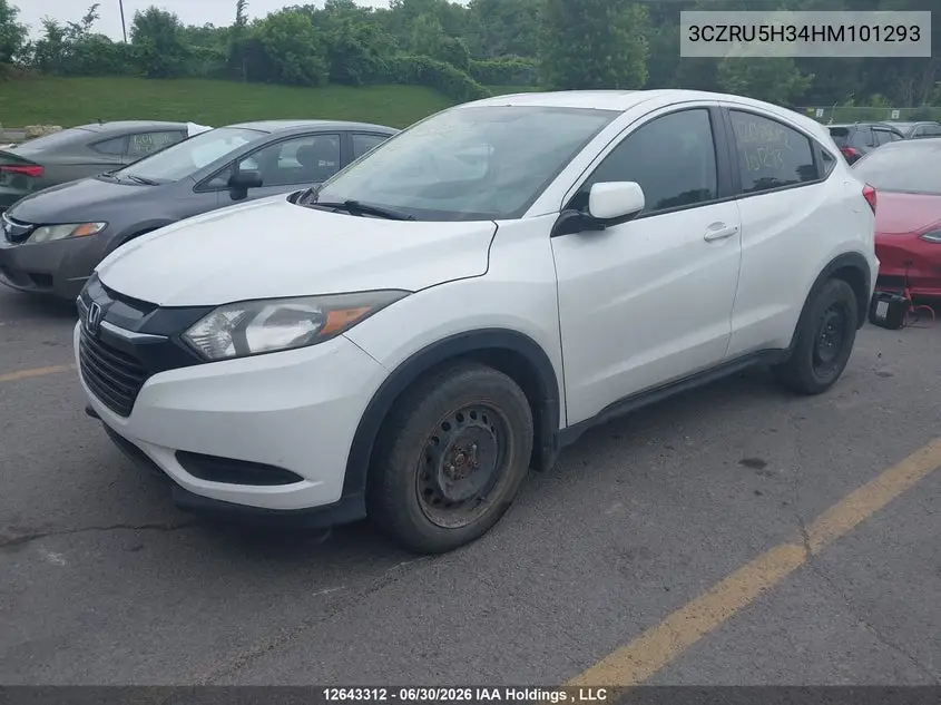 2017 Honda Hr-V VIN: 3CZRU5H34HM101293 Lot: 12643312