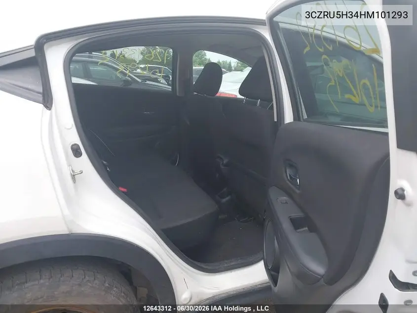 2017 Honda Hr-V VIN: 3CZRU5H34HM101293 Lot: 12643312