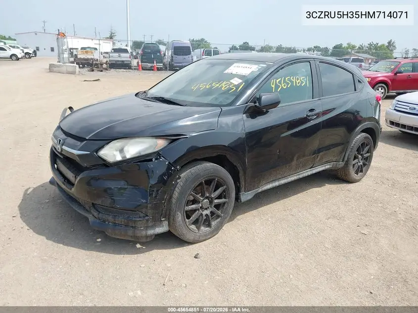 2017 Honda Hr-V Lx VIN: 3CZRU5H35HM714071 Lot: 45654851