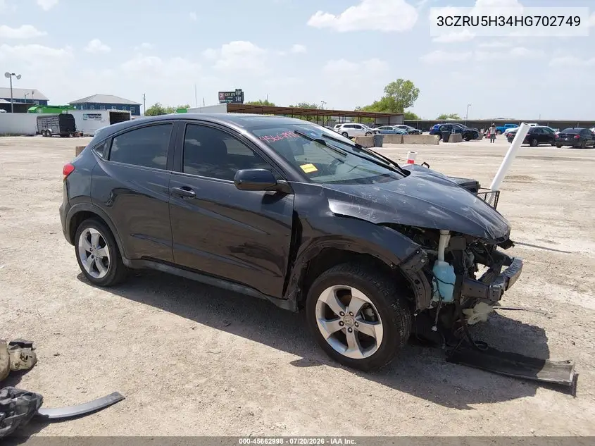 2017 Honda Hr-V Lx VIN: 3CZRU5H34HG702749 Lot: 45662998