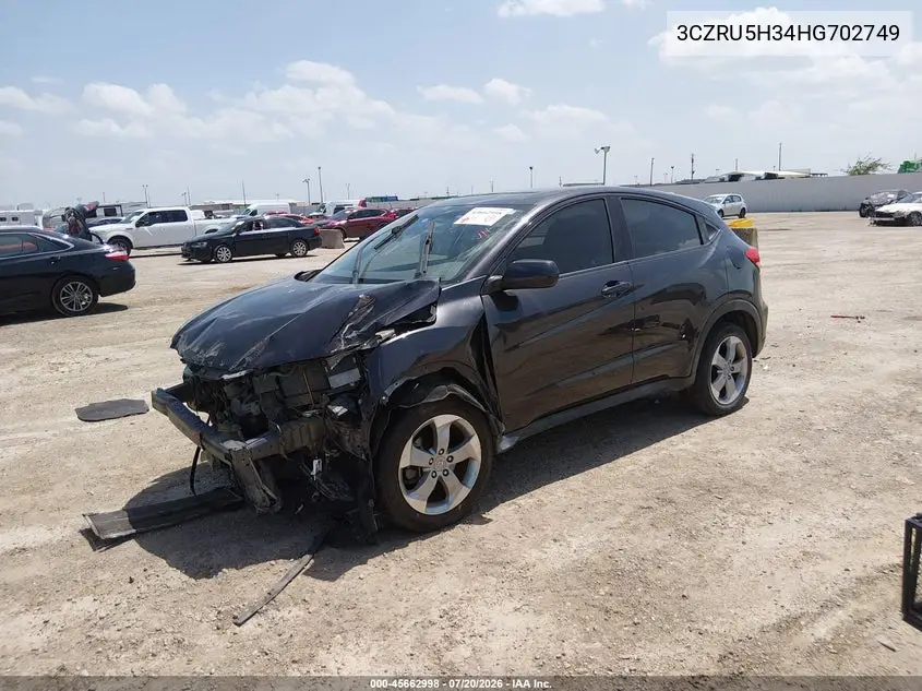 2017 Honda Hr-V Lx VIN: 3CZRU5H34HG702749 Lot: 45662998