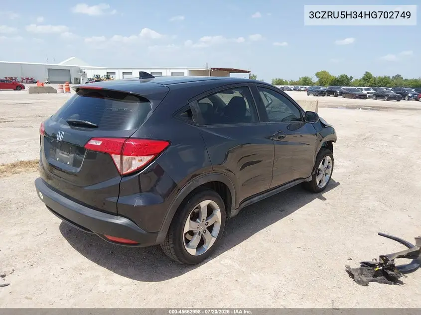 2017 Honda Hr-V Lx VIN: 3CZRU5H34HG702749 Lot: 45662998