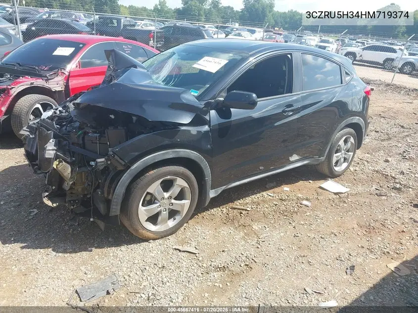 2017 Honda Hr-V Lx VIN: 3CZRU5H34HM719374 Lot: 45667416