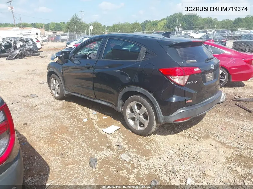 2017 Honda Hr-V Lx VIN: 3CZRU5H34HM719374 Lot: 45667416