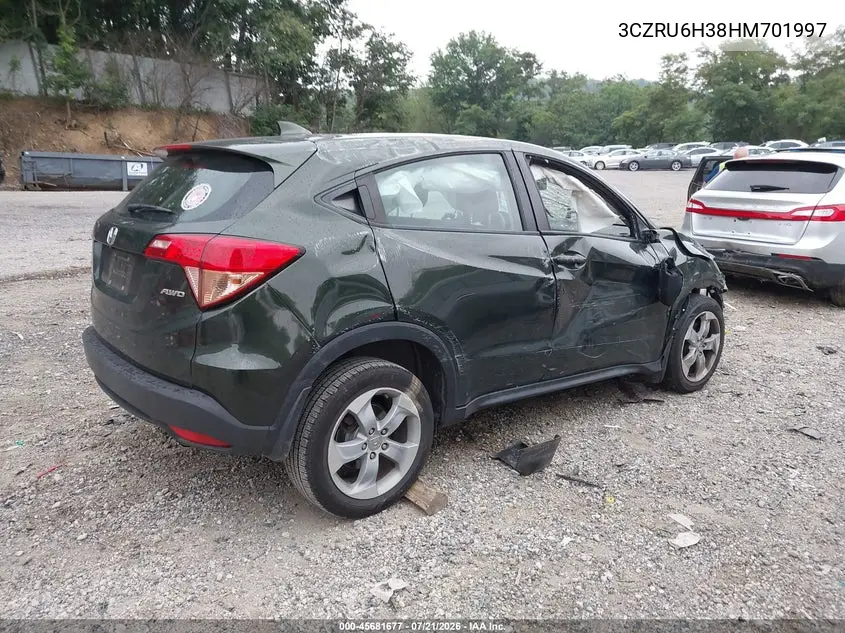 2017 Honda Hr-V Lx VIN: 3CZRU6H38HM701997 Lot: 45681677