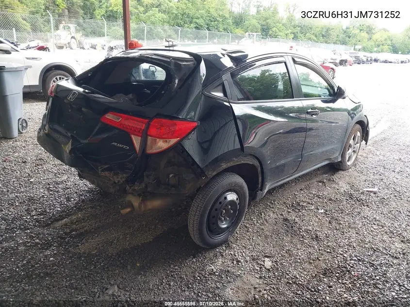 2018 Honda Hr-V Lx VIN: 3CZRU6H31JM731252 Lot: 45555598