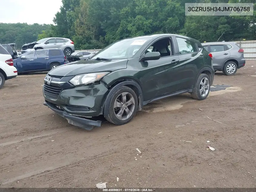 2018 Honda Hr-V Lx VIN: 3CZRU5H34JM706758 Lot: 45598831