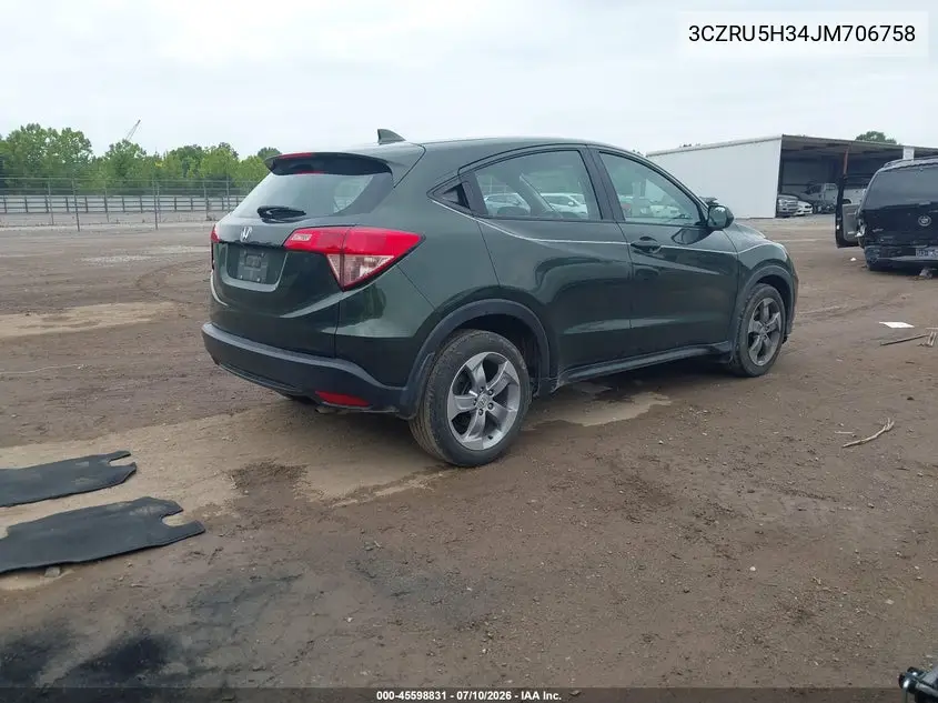 2018 Honda Hr-V Lx VIN: 3CZRU5H34JM706758 Lot: 45598831