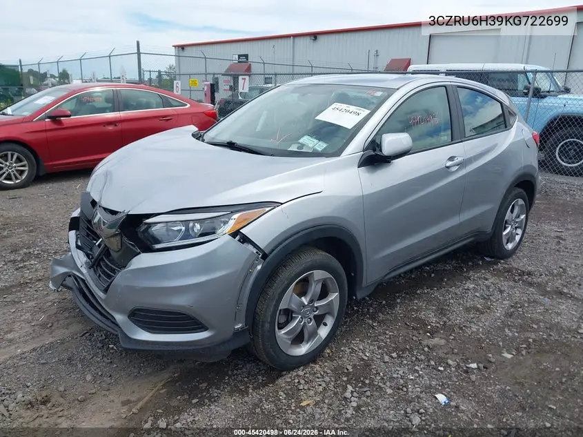 2019 Honda Hr-V Lx VIN: 3CZRU6H39KG722699 Lot: 45420498