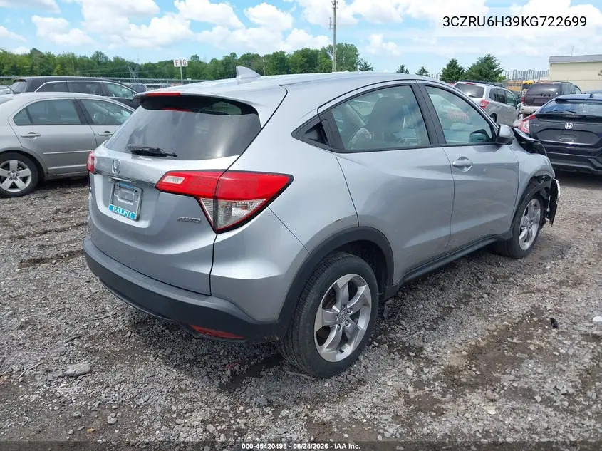 2019 Honda Hr-V Lx VIN: 3CZRU6H39KG722699 Lot: 45420498