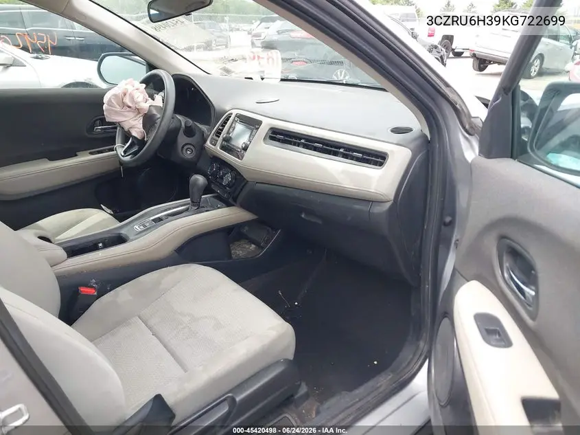 2019 Honda Hr-V Lx VIN: 3CZRU6H39KG722699 Lot: 45420498