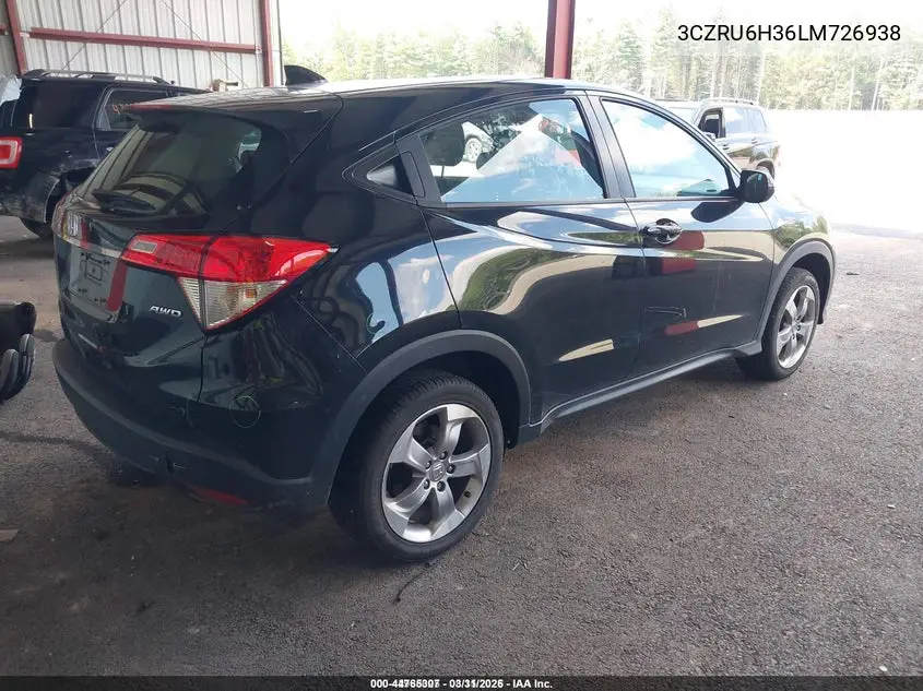 3CZRU6H36LM726938 2020 Honda Hr-V Awd Lx