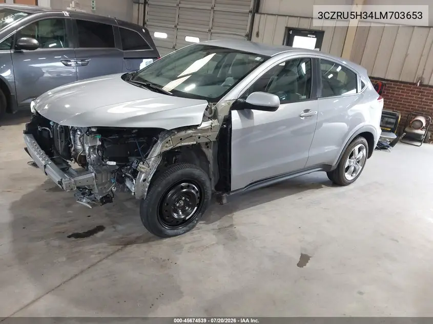 2020 Honda Hr-V 2Wd Lx VIN: 3CZRU5H34LM703653 Lot: 45674539