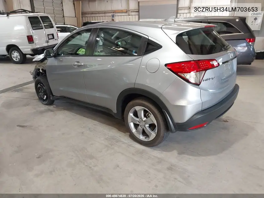2020 Honda Hr-V 2Wd Lx VIN: 3CZRU5H34LM703653 Lot: 45674539