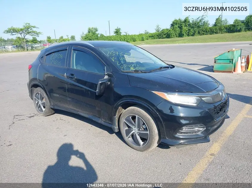 2021 Honda Hr-V VIN: 3CZRU6H93MM102505 Lot: 12643346