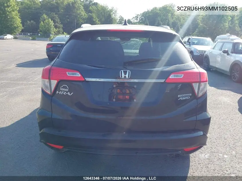 2021 Honda Hr-V VIN: 3CZRU6H93MM102505 Lot: 12643346