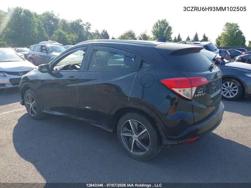 2021 Honda Hr-V VIN: 3CZRU6H93MM102505 Lot: 12643346