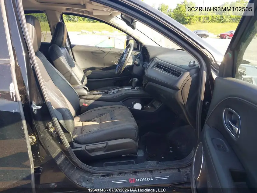 2021 Honda Hr-V VIN: 3CZRU6H93MM102505 Lot: 12643346