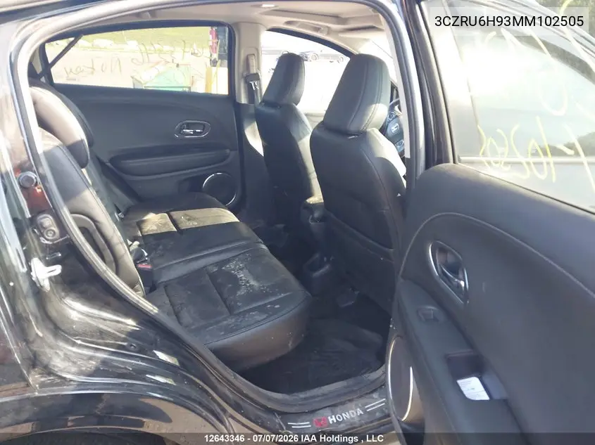 2021 Honda Hr-V VIN: 3CZRU6H93MM102505 Lot: 12643346