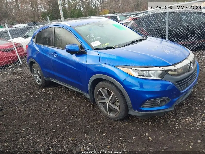 3CZRU5H51MM714533 2021 Honda Hr-V 2Wd Ex
