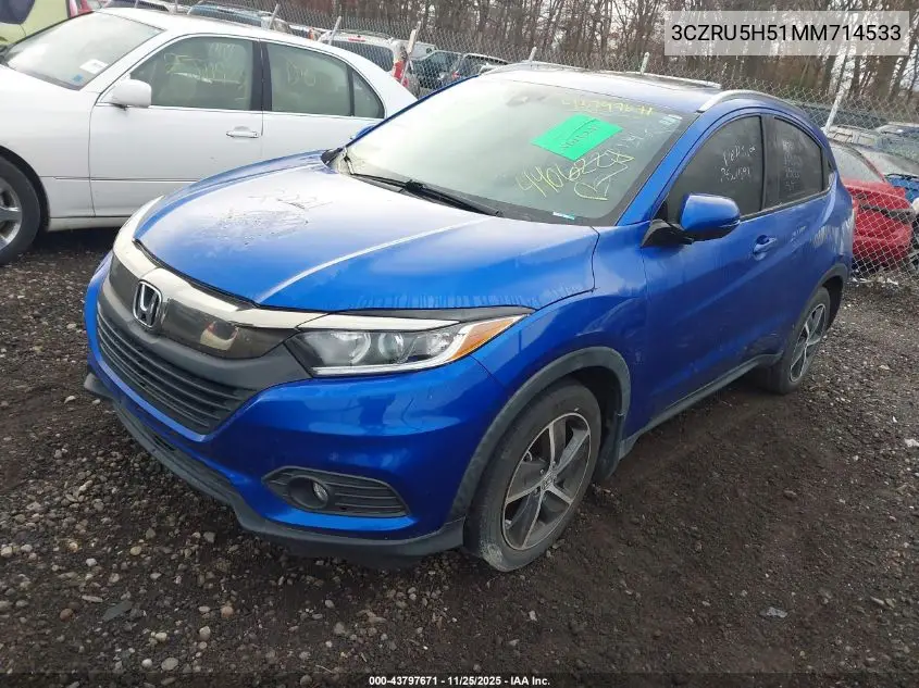 3CZRU5H51MM714533 2021 Honda Hr-V 2Wd Ex