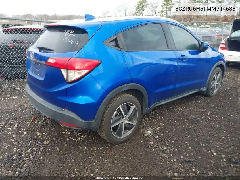 3CZRU5H51MM714533 2021 Honda Hr-V 2Wd Ex