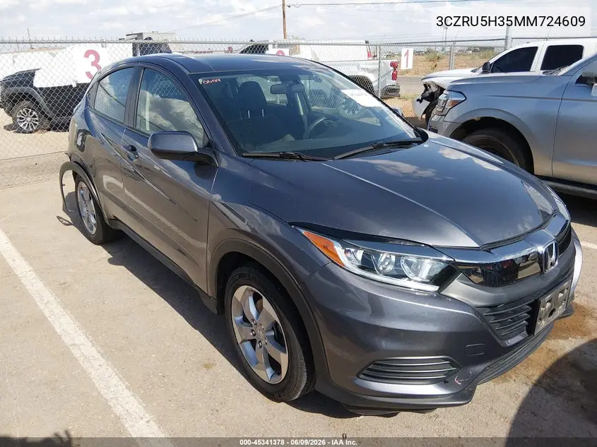 2021 Honda Hr-V 2Wd Lx VIN: 3CZRU5H35MM724609 Lot: 45341378