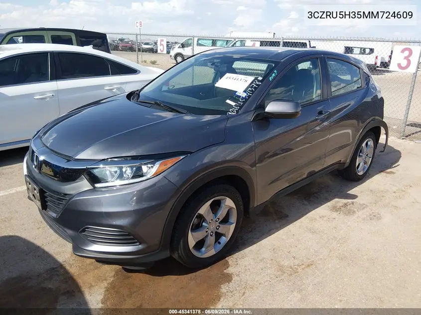 2021 Honda Hr-V 2Wd Lx VIN: 3CZRU5H35MM724609 Lot: 45341378