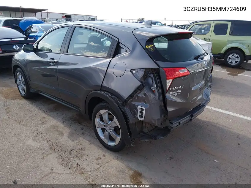 2021 Honda Hr-V 2Wd Lx VIN: 3CZRU5H35MM724609 Lot: 45341378