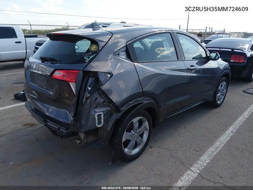 2021 Honda Hr-V 2Wd Lx VIN: 3CZRU5H35MM724609 Lot: 45341378