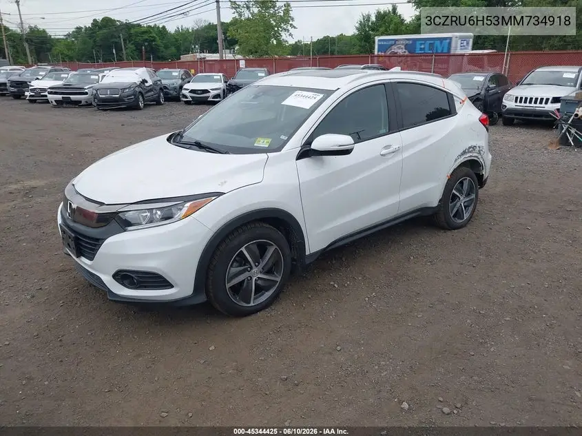 2021 Honda Hr-V Awd Ex VIN: 3CZRU6H53MM734918 Lot: 45344425