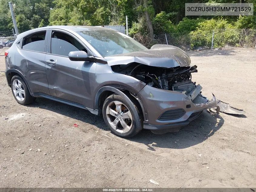 2021 Honda Hr-V 2Wd Lx VIN: 3CZRU5H33MM721529 Lot: 45487378
