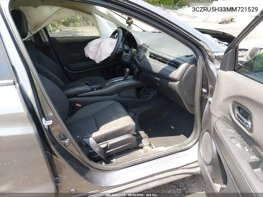 2021 Honda Hr-V 2Wd Lx VIN: 3CZRU5H33MM721529 Lot: 45487378