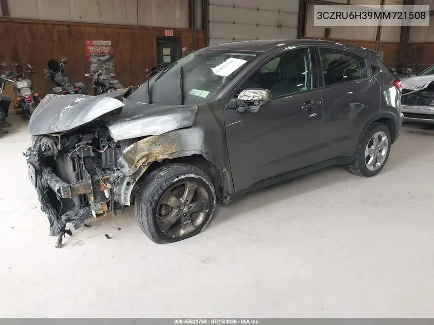 2021 Honda Hr-V Awd Lx VIN: 3CZRU6H39MM721508 Lot: 45622769