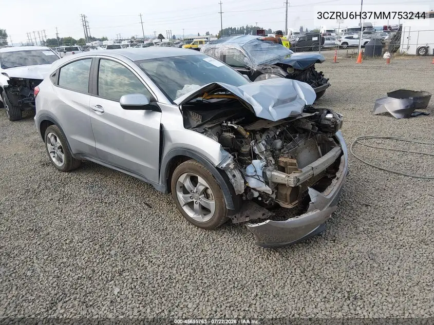 2021 Honda Hr-V Awd Lx VIN: 3CZRU6H37MM753244 Lot: 45695763