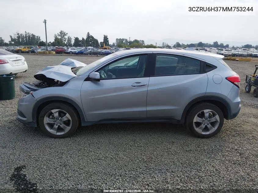 2021 Honda Hr-V Awd Lx VIN: 3CZRU6H37MM753244 Lot: 45695763