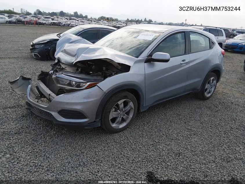 2021 Honda Hr-V Awd Lx VIN: 3CZRU6H37MM753244 Lot: 45695763