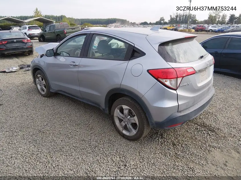 2021 Honda Hr-V Awd Lx VIN: 3CZRU6H37MM753244 Lot: 45695763