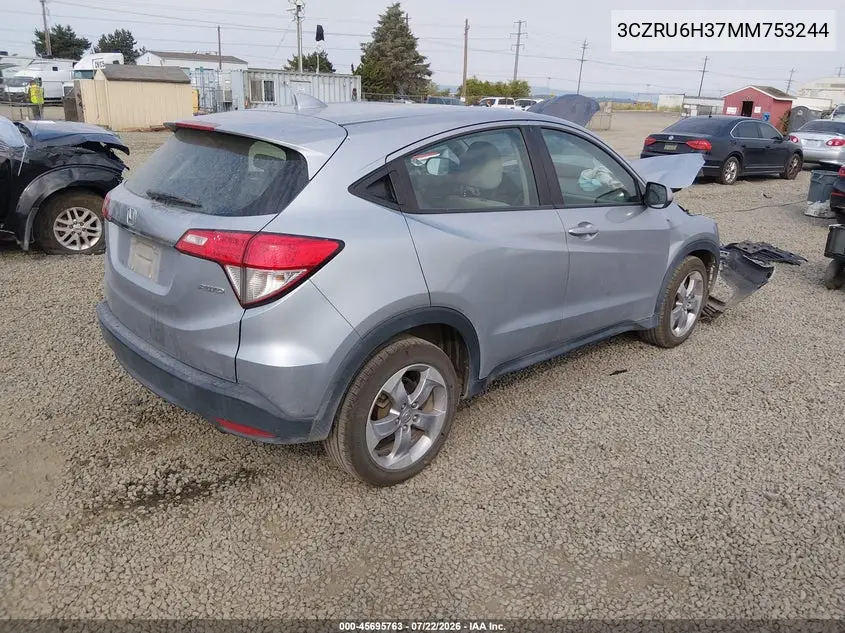 2021 Honda Hr-V Awd Lx VIN: 3CZRU6H37MM753244 Lot: 45695763