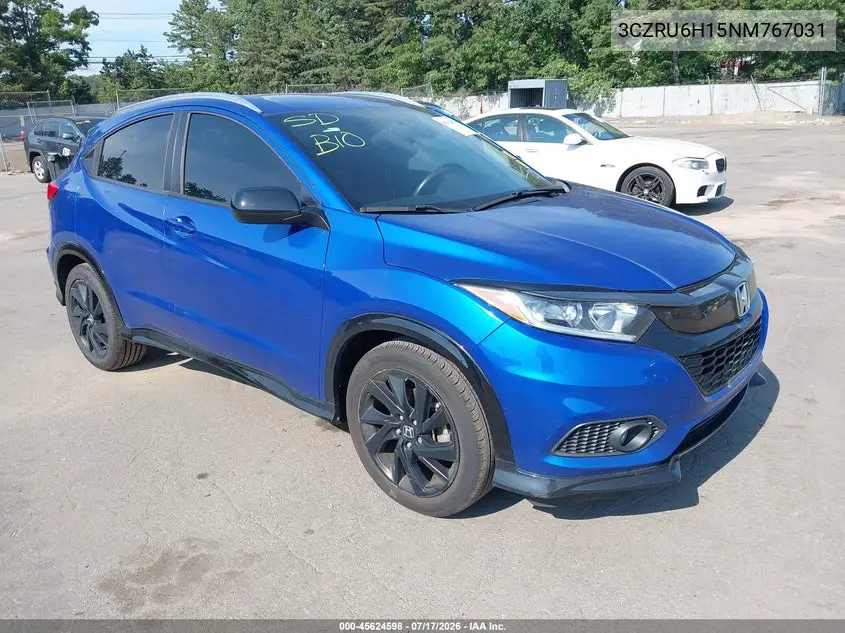 2022 Honda Hr-V Awd Sport VIN: 3CZRU6H15NM767031 Lot: 45624598