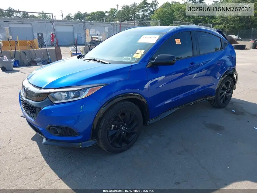 2022 Honda Hr-V Awd Sport VIN: 3CZRU6H15NM767031 Lot: 45624598