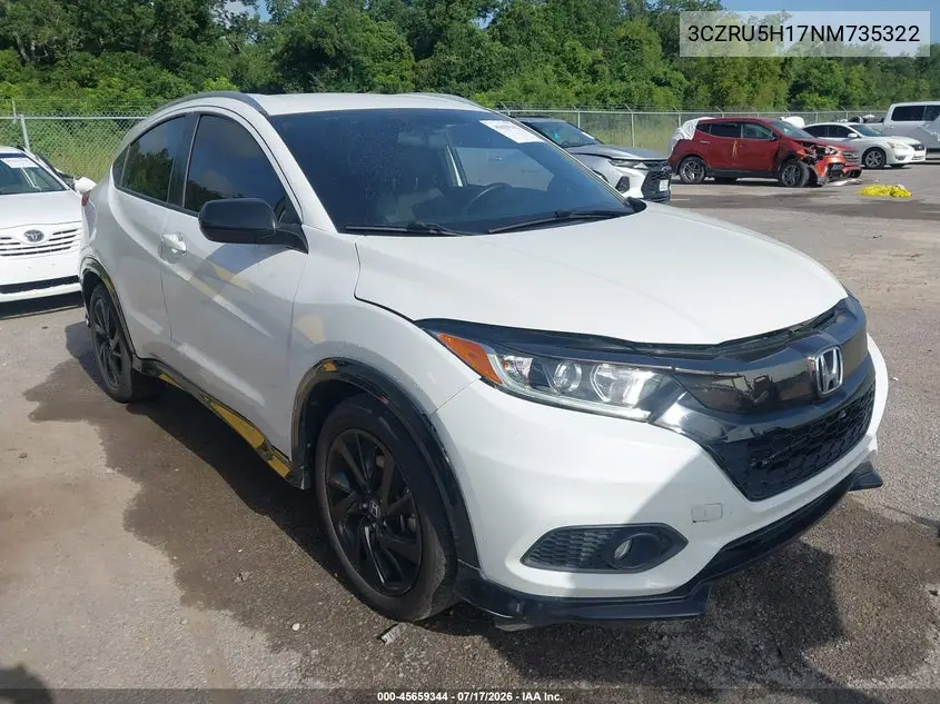 2022 Honda Hr-V 2Wd Sport VIN: 3CZRU5H17NM735322 Lot: 45659344